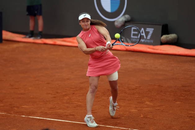 Italian Open 2026 tennis tournament ROME, ITALY - MAY 05: Turkish tennis player Zeynep Sonmez in action against Italian tennis player Jennifer Ruggeri (not seen) during the first-round of the Italian Open 2026 tennis tournament in Rome, Italy on May 05, 2026. Baris Seckin Anadolu Rome Italy. Editorial use only. Please get in touch for any other usage.  Copyright: x2026xAnadoluxBarisxSeckinx