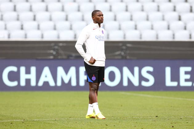 May 5, 2026, Munich, Bavaria, Germany: NUNO MENDES of Paris Saint-Germain during the last training session ahead of the UEFA Champions League 2025 26 Semi-final Leg 2 game against Bayern Munich at the Allianz Arena in Munich, Germany. Munich Germany - ZUMAc179 20260505_zep_c179_059 Copyright: xMickaelxChavetx