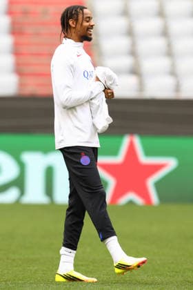 May 5, 2026, Munich, Bavaria, Germany: BRADLEY BARCOLA of Paris Saint-Germain during the last training session ahead of the UEFA Champions League 2025 26 Semi-final Leg 2 game against Bayern Munich at the Allianz Arena in Munich, Germany. Munich Germany - ZUMAc179 20260505_zep_c179_081 Copyright: xMickaelxChavetx