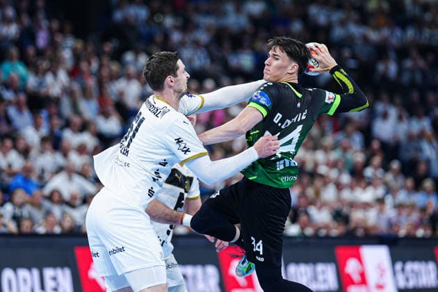 Hendrik Pekeler THW Kiel, 61 , Ognjen Cenic RK Nexe, 34 GER, THW Kiel vs RK Nexe, Handball, EHF European League, quarter-finals, second leg, 2025 2026 season, 05 05 2026 GER, THW Kiel vs RK Nexe, Handball, EHF European League, quarter-finals, second leg, 2025 2026 season, 05 05 2026 Kiel Copyright: xEibner-Pressefoto MarcelxvonxFehrnx EP_MFN