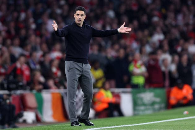 London, England, 5th May 2026. Mikel Arteta manager of Arsenal during the Arsenal vs Atletico Madrid UEFA Champions League match at the Emirates Stadium, London. Picture credit should read: David Klein Sportimage EDITORIAL USE ONLY. No use with unauthorised audio, video, data, fixture lists, club league logos or live services. Online in-match use limited to 120 images, no video emulation. No use in betting, games or single club league player publications. SPI_039_DK_Arsenal_Athletico_Madrid SPI-4781-0039