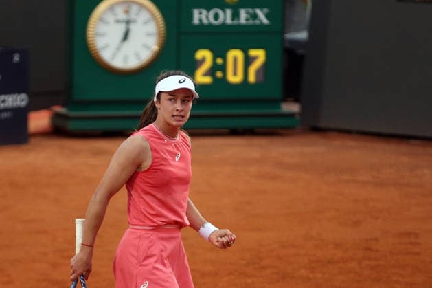 Italian Open 2026 tennis tournament ROME, ITALY - MAY 05: Turkish tennis player Zeynep Sonmez celebrates during her first-round match against Italian tennis player Jennifer Ruggeri (not seen) at the 2026 Italian Open tennis tournament in Rome, Italy on May 05, 2026. Baris Seckin Anadolu Rome Italy. Editorial use only. Please get in touch for any other usage.  Copyright: x2026xAnadoluxBarisxSeckinx