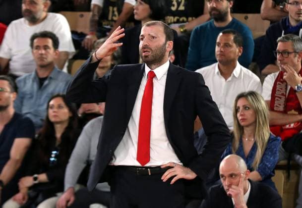 MONACO-OLYMPIAKOS BASKET EUROLIGUE PHOTOPQR NICE MATIN Jean François Ottonello ; Monaco ; 05 05 2026 ; AS Monaco vs Olympiakos - Quart de finale Euroligue de basket match 3 - Manuchar MARKOISHVILI, entraineur AS Monaco Monaco France  Copyright: xPHOTOPQR NICExMATIN MAXPPPxJeanxFrançoisxOttonellox 20260505NIM8975 20260505NIM8975