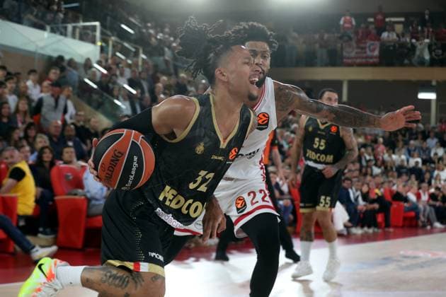 MONACO-OLYMPIAKOS BASKET EUROLIGUE PHOTOPQR NICE MATIN Jean François Ottonello ; Monaco ; 05 05 2026 ; AS Monaco vs Olympiakos - Quart de finale Euroligue de basket match 3 - 32 Matthew Strazel Monaco France  Copyright: xPHOTOPQR NICExMATIN MAXPPPxJeanxFrançoisxOttonellox 20260505NIM8982 20260505NIM8982