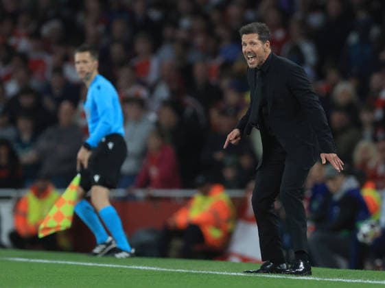 Arsenal FC v Atletico de Madrid - UEFA Champions League 2025 26 Semi Final Second Leg Diego Simeone, head coach of Atletico Madrid on the side line during the UEFA Champions League 2025 26 Semi Final Second Leg match between Arsenal FC and Atletico de Madrid at Arsenal Stadium on May 5, 2026 in London, England. WARNING! This Photograph May Only Be Used For Newspaper And Or Magazine Editorial Purposes. May Not Be Used For Publications Involving 1 player, 1 Club Or 1 Competition Without Written Authorisation From Football DataCo Ltd. For Any Queries, Please Contact Football DataCo Ltd on +44 (0) 207 864 9121 London Arsenal Stadium England United Kingdom Copyright: xAllstarxPicturexLibraryxLtdx