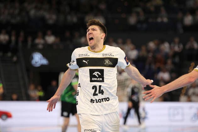 photo Lukas ZERBE Kiel Handball Mens goal celebration on Tue 05 05 2026 Mens EHF European League , THW Kiel RK Nexe Nasice