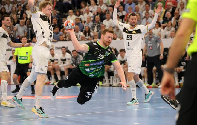 photo : Leon VUCKO (Nasice) wirft gegen Eric Johansson und rechts ... Domagoj Duvnjak (Kiel) Handball Herren am Di. 05.05.2026 Mens EHF European League , THW Kiel - RK Nexe Nasice *** photo Leon VUCKO Nasice throws against Eric Johansson and right Domagoj Duvnjak Kiel Handball Men on Tue 05 05 2026 Mens EHF European League , THW Kiel RK Nexe Nasice