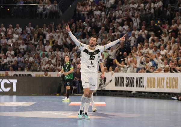 photo Jubilation at Domagoj Duvnjak Kiel Handball Men on Tue 05 05 2026 Mens EHF European League , THW Kiel RK Nexe Nasice
