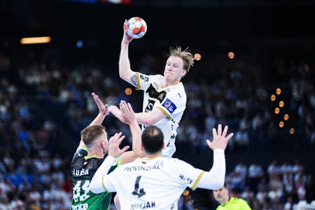 Eric Johansson THW Kiel, 21 , Domagoj Duvnjak THW Kiel, 04 GER, THW Kiel vs RK Nexe, Handball, EHF European League, quarter-finals, second leg, 2025 2026 season, 05 05 2026 GER, THW Kiel vs RK Nexe, Handball, EHF European League, quarter-finals, second leg, 2025 2026 season, 05 05 2026 Kiel Copyright: xEibner-Pressefoto MarcelxvonxFehrnx EP_MFN