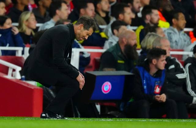 Atletico Madrid manager Diego Simeone reacts Arsenal v Atletico Madrid, UEFA Champions League, Semi Final, Second Leg, Football, Emirates Stadium, London, UK - 05 May 2026London Emirates Stadium United Kingdom EDITORIAL USE ONLY No use with unauthorised audio, video, data, fixture lists, club league logos or live services. Online in-match use limited to 120 images, no video emulation. No use in betting, games or single club league player publications.  Copyright: xJavierxGarcia Shutterstockx 16859995ad