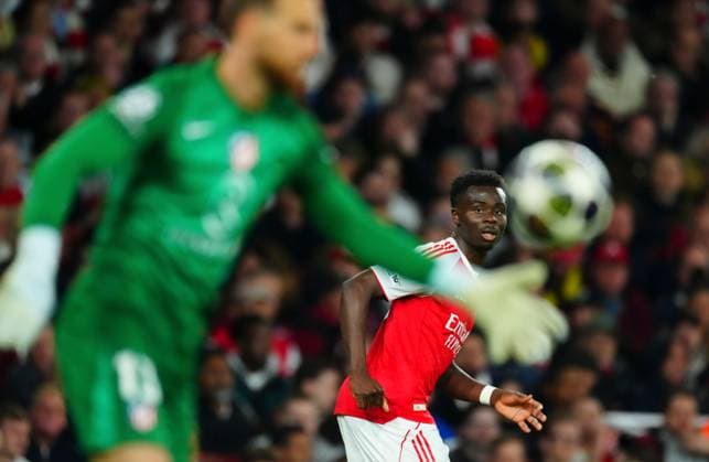 Bukayo Saka of Arsenal Arsenal v Atletico Madrid, UEFA Champions League, Semi Final, Second Leg, Football, Emirates Stadium, London, UK - 05 May 2026London Emirates Stadium United Kingdom EDITORIAL USE ONLY No use with unauthorised audio, video, data, fixture lists, club league logos or live services. Online in-match use limited to 120 images, no video emulation. No use in betting, games or single club league player publications.  Copyright: xJavierxGarcia Shutterstockx 16859995ac
