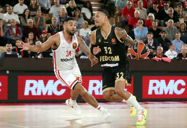 MONACO-OLYMPIAKOS BASKET EUROLIGUE PHOTOPQR NICE MATIN Jean François Ottonello ; Monaco ; 05 05 2026 ; AS Monaco vs Olympiakos - Quart de finale Euroligue de basket match 3 - 32 Matthew Strazel Monaco France  Copyright: xPHOTOPQR NICExMATIN MAXPPPxJeanxFrançoisxOttonellox 20260505NIM9133 20260505NIM9133