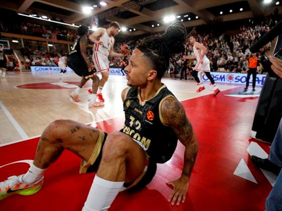 MONACO-OLYMPIAKOS BASKET EUROLIGUE PHOTOPQR NICE MATIN Jean François Ottonello ; Monaco ; 05 05 2026 ; AS Monaco vs Olympiakos - Quart de finale Euroligue de basket match 3 - 32 Matthew Strazel Monaco France  Copyright: xPHOTOPQR NICExMATIN MAXPPPxJeanxFrançoisxOttonellox 20260505NIM9134 20260505NIM9134