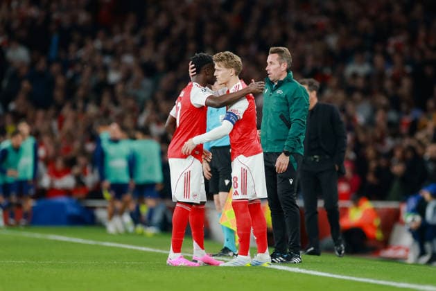 Champions League 2025 26 Semi Final 2nd Leg Arsenal v Atletico Madrid Emirates Stadium 05.05.2026 Bukayo Saka of Arsenal subbed off Champions League 2025 26 Semi Final 2nd Leg Arsenal v Atletico Madrid Emirates Stadium 05.05.2026 Photograph By Marc Aspland The Times  Copyright: xMarcxAsplandx NINTCHDBPICT001078552665