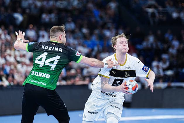 Kresimir Kozina RK Nexe, 44 , Eric Johansson THW Kiel, 21 GER, THW Kiel vs RK Nexe, handball, EHF European League, quarter-finals, second leg, 2025 2026 season, 05 05 2026 GER, THW Kiel vs RK Nexe, handball, EHF European League, quarter-finals, second leg, 2025 2026 season, 05 05 2026 Kiel Copyright: xEibner-Pressefoto MarcelxvonxFehrnx EP_MFN