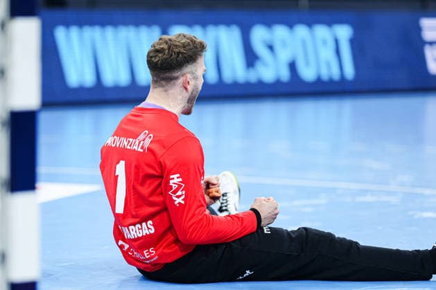 Cheers after parade Gonzalo Perez de Vargas THW Kiel, 01 GER, THW Kiel vs RK Nexe, Handball, EHF European League, Quarter-finals, second leg, 2025 2026 season, 05 05 2026 GER, THW Kiel vs RK Nexe, Handball, EHF European League, Quarter-finals, second leg, 2025 2026 season, 05 05 2026 Kiel Copyright: xEibner-Pressefoto MarcelxvonxFehrnx EP_MFN
