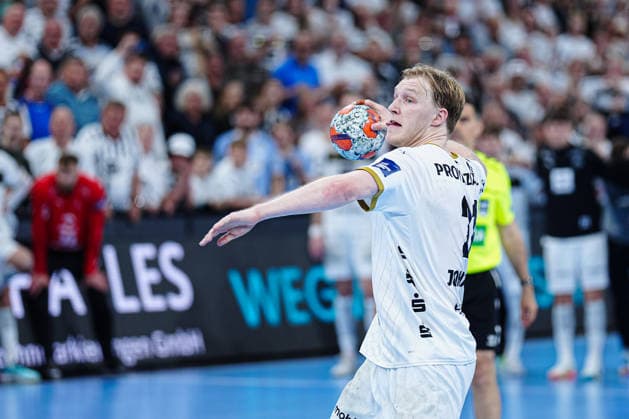 Eric Johansson THW Kiel, 21 scores to win GER, THW Kiel vs RK Nexe, handball, EHF European League, quarter-finals, second leg, 2025 2026 season, 05 05 2026 GER, THW Kiel vs RK Nexe, handball, EHF European League, quarter-finals, second leg, 2025 2026 season, 05 05 2026 Kiel Copyright: xEibner-Pressefoto MarcelxvonxFehrnx EP_MFN