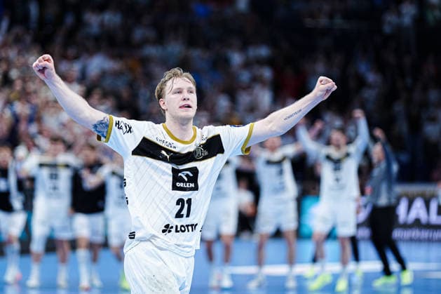 Eric Johansson THW Kiel, 21 cheers after victory end of match GER, THW Kiel vs RK Nexe, Handball, EHF European League, quarter-final, second leg, 2025 2026 season, 05 05 2026 GER, THW Kiel vs RK Nexe, Handball, EHF European League, quarter-final, second leg, 2025 2026 season, 05 05 2026 Kiel Copyright: xEibner-Pressefoto MarcelxvonxFehrnx EP_MFN
