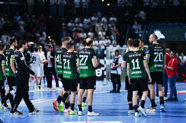 RK Nexe disappointed after defeat GER, THW Kiel vs RK Nexe, Handball, EHF European League, quarter-final, second leg, 2025 2026 season, 05 05 2026 GER, THW Kiel vs RK Nexe, Handball, EHF European League, quarter-final, second leg, 2025 2026 season, 05 05 2026 Kiel Copyright: xEibner-Pressefoto MarcelxvonxFehrnx EP_MFN