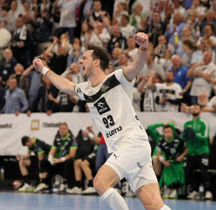 photo Goal celebration at Veron Nacinovic Kiel Handball Men on Tue 05 05 2026 Mens EHF European League , THW Kiel RK Nexe Nasice