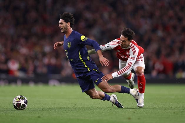 Arsenal gegen Atletico Madrid 05. Mai 2026, London UEFA Champions League Halbfinale Rückspiel Arsenal gegen Atletico Madrid Johnny Cardoso von Atletico Madrid und Martin Zubimendi von Arsenal Foto Jacques Feeney Abseits London UK  Copyright: xJacquesxFeeneyx xOffsidexOffside