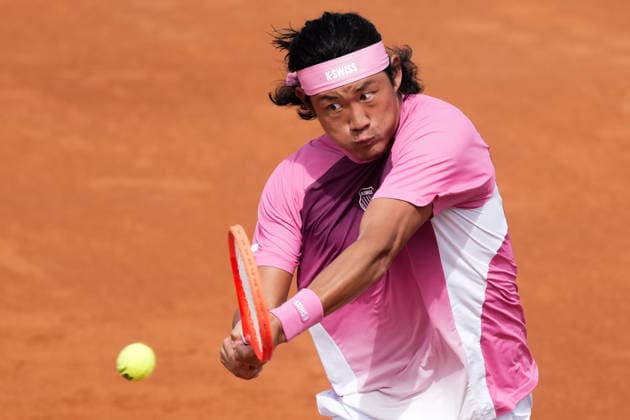 Zhizhen Zhang of China during the match against Daniel Altmaier of Germany at the Internazionali BNL d Italia 2026 tennis tournament at Foro Italico in Rome, Italy on May, 6, 2026. AntoniettaxBaldassarre