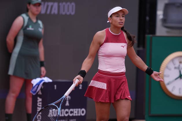 Lucrezia Stefanini (ITA) during the match between Lucrezia Stefanini (ITA) vs Jelena Ostapenko (LAT) at the Italian Open in Rome, Wednesday, May 6, 2026. (Alfredo Falcone LaPresse)  Copyright: xAlfredoxFalcone LaPressex