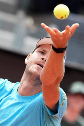 Hubert Hurkacz of Poland serves during the match against Yannick Hanfmann of Germany at the Internazionali BNL d Italia 2026 tennis tournament at Foro Italico in Rome, Italy on May, 6, 2026. AntoniettaxBaldassarre