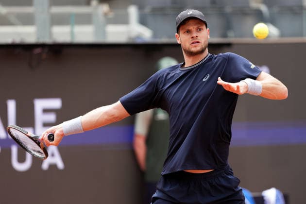 Yannick Hanfmann of Germany during the match against Hubert Hurkacz of Poland at the Internazionali BNL d Italia 2026 tennis tournament at Foro Italico in Rome, Italy on May, 6, 2026. AntoniettaxBaldassarre
