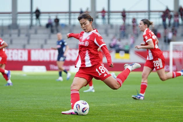 Momoko Tanikawa 18 Bayern in action at the Google Pixel Womens Bundesliga match FC Bayern Munich TSG Hoffenheim on 06 05 2026 Munich FC Bayern Campus Bayern Germany