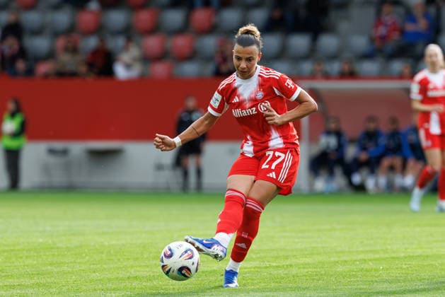 Arianna Caruso 27, FC Bayern Munich at the match between FC Bayern Munich v TSG 1899 Hoffenheim, Football, Women, Google Pixel Women Bundesliga, 2025 2026, 24 Matchday on 06 05 2026 in Munich, FC Bayern Campus DFL and DFB regulations prohibit any use of photographs as image sequences and or quasi video Bayern Germany