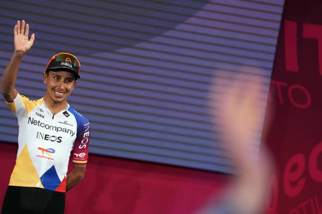 Colombia™s Egan Arley Bernal Gomez of Netcompany Ineos during the teams presentation ahead of the Giro d™Italia cycling race in Burgas. The race starts on Friday, May 8, with the first stage over 160 km, from Nessebar to Burgas, Bulgaria - Wednesday, May 6, 2026. - cycling.  Copyright: xFabioxFerrarix xLaPressex