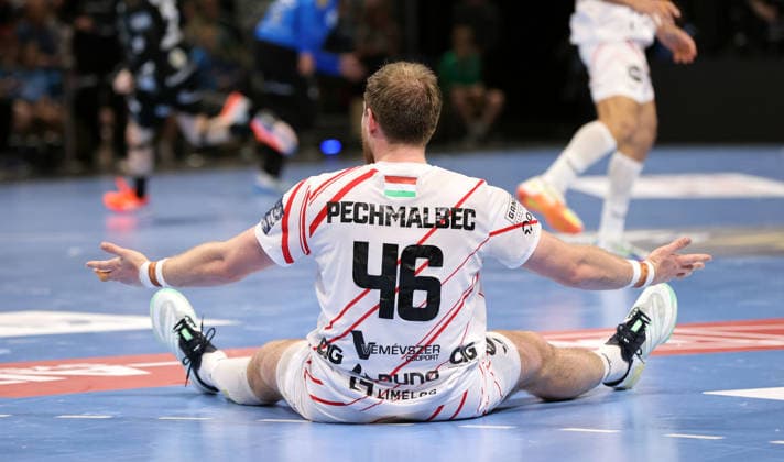 Dragan Pechmalbec disappointed after duel Disappointment Sport Handball CL Champions League Champions League Mens quarter-final second leg season 2025 2026 06 05 2026 Füchse Berlin vs Veszprem HC in the Max Schmeling Halle