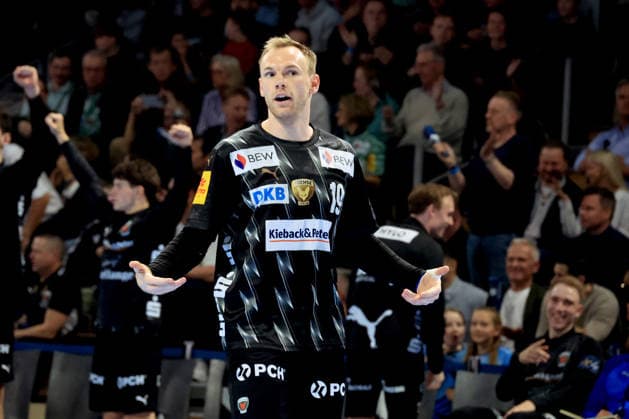 DEU, Machineseeker EHF Champions League, Fuechse Berlin vs One VeszprŽm HC, 06 05 2026, Max Schmeling Halle, Berlin, DEU, Machineseeker EHF Champions League, Fuechse Berlin vs One VeszprŽm HC, in the picture Mathias Gidsel Fuechse Berlin 19 nordphotoxGmbHx xEngler nph00076