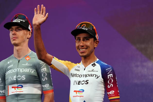 Colombia™s Egan Arley Bernal Gomez of Netcompany Ineos during the teams presentation ahead of the Giro d™Italia cycling race in Burgas. The race starts on Friday, May 8, with the first stage over 160 km, from Nessebar to Burgas, Bulgaria - Wednesday, May 6, 2026. - cycling.  Copyright: xMassimoxPaolonex xLaPressex