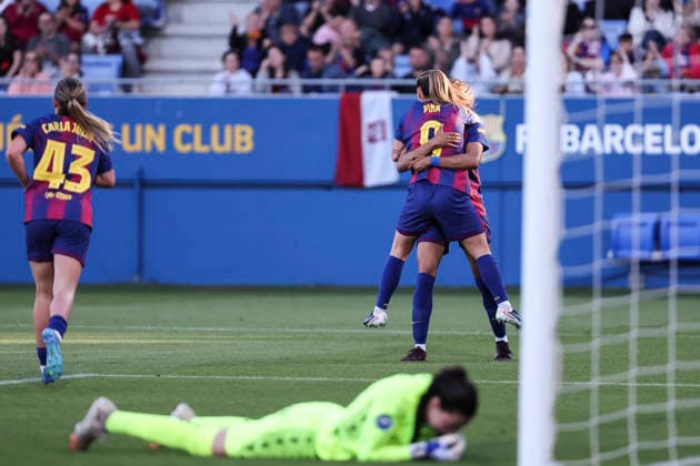 May 6, 2026, Sant Joan Despi, Barcelona, Spain: Claudia Pina Medina of FC Barcelona, Barca celebrates a goal during the Spanish Women league, Liga F, football match played between FC Barcelona and Levante UD at Johan Cruyff Stadium on May 06, 2026 in Sant Joan Despi, Barcelona. Sant Joan Despi Spain - ZUMAa181 20260506_zaa_a181_063 Copyright: xJavierxBorregox