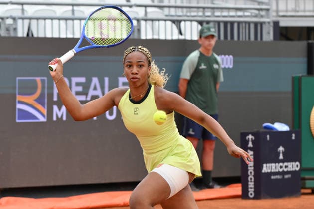 RECORD DATE NOT STATED 6th May 2026, Foro Italico, Rome, Italy; Italian Open Tennis, Day three; Tyra Grant ITA in action during the Women& x2019;s Singles match AllShotLive
