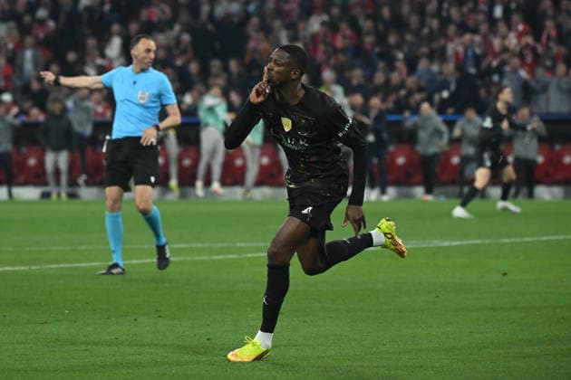 06 05 2026, xemx, Football UEFA Champions League 1 2 Final, FC Bayern Muenchen Paris St Germain v l Torjubel nach dem Tor zum celebrating the goal celebrate 0 1 durch Ousmane Dembele Paris St Germain DFL DFB REGULATIONS PROHIBIT ANY USE OF PHOTOGRAPHS as IMAGE SEQUENCES and or QUASI VIDEO Muenchen