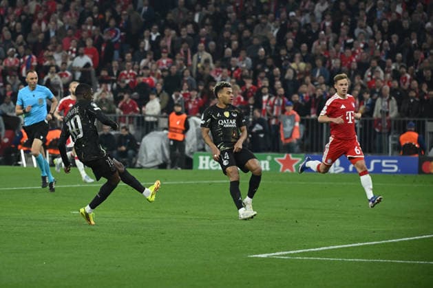 06 05 2026, xemx, Football UEFA Champions League 1 2 Final, FC Bayern Muenchen Paris St Germain v l Ousmane Dembele Paris St Germain Torschuetze, erzielt das Tor, Treffer, scores the goal 0 1 DFL DFB REGULATIONS PROHIBIT ANY USE OF PHOTOGRAPHS as IMAGE SEQUENCES and or QUASI VIDEO Muenchen
