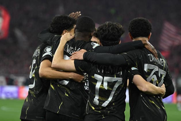 06 05 2026, xemx, Football UEFA Champions League 1 2 Final, FC Bayern Muenchen Paris St Germain v l Torjubel nach dem Tor zum celebrating the goal celebrate 0 1 durch Ousmane Dembele Paris St Germain DFL DFB REGULATIONS PROHIBIT ANY USE OF PHOTOGRAPHS as IMAGE SEQUENCES and or QUASI VIDEO Muenchen