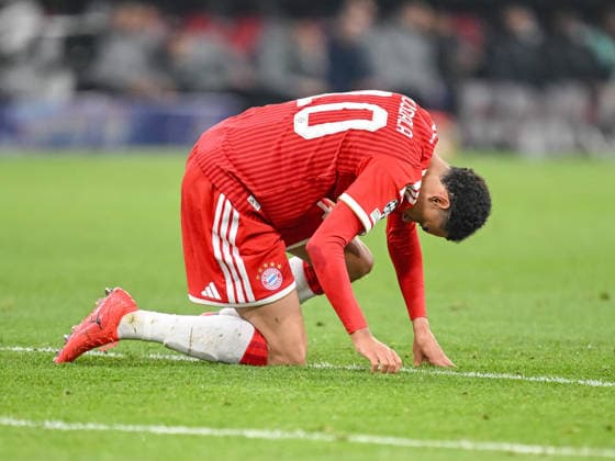 Jamal Musiala FC Bayern Munich injured during the UEFA Champions League 2025 26 Semi Final Second Leg match between FC Bayern Munich and Paris Saint Germain at Football Arena Munich on May 6, 2026 in Munich, Germany Photo by Harry Langer DeFodi Images