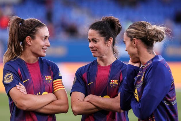 May 6, 2026, Sant Joan Despi, Barcelona, Spain: Alexia Putellas Segura, Marta Torrejon Moya and Maria Pilar Leon Cebrian of FC Barcelona, Barca celebrate winning the Liga F title following the match between FC Barcelona and Levante UD at the Johan Cruyff Stadium on 6 May 2026 in Sant Joan DespoÂ­, Barcelona. Sant Joan Despi Spain - ZUMAa181 20260506_zaa_a181_078 Copyright: xJavierxBorregox