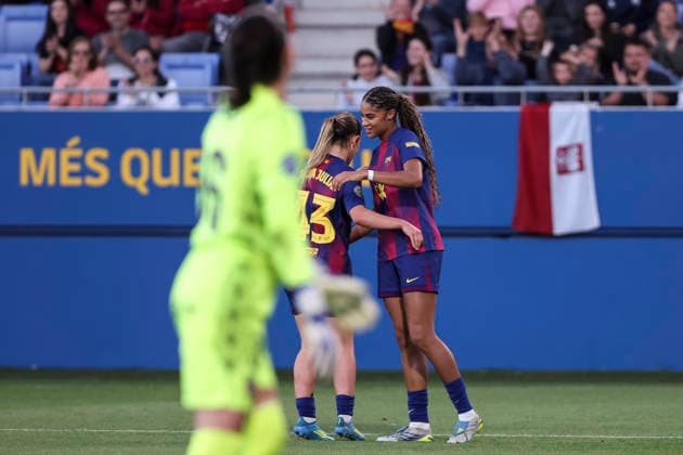 May 6, 2026, Sant Joan Despi, Barcelona, Spain: Sydney Joy Schertenleib of FC Barcelona, Barca celebrates a goal during the Spanish Women league, Liga F, football match played between FC Barcelona and Levante UD at Johan Cruyff Stadium on May 06, 2026 in Sant Joan Despi, Barcelona. Sant Joan Despi Spain - ZUMAa181 20260506_zaa_a181_079 Copyright: xJavierxBorregox