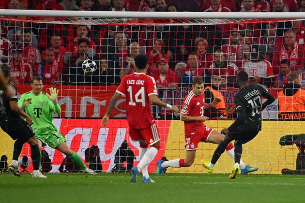 Goal Ousmane DEMBELE PSG to 0 1, Action,Goal kick Soccer Champions League,Season 2025 26, Semifinal FC Bayern Muenchen Paris Saint Germain PSG on 06 05 2026 A L L I A N Z A R E N A