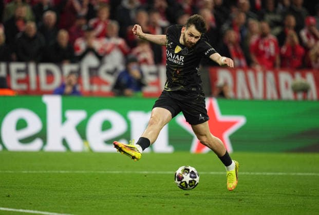 Khvicha Kvaratskhelia FC Paris Saint Germain controls the ball during Bayern Munich and PSG, UEFA Champions League Semi final, at Allianz Arena, Munich, Germany on May 6, 2026 Thor Wegner DeFodi Images Photo by DeFodi Images