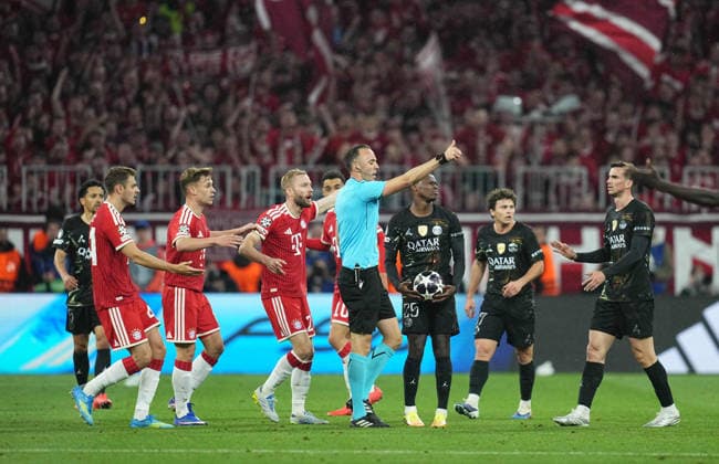 Joao Pinheiro Portugal gestures during Bayern Munich and PSG, UEFA Champions League Semi final, at Allianz Arena, Munich, Germany on May 6, 2026 Thor Wegner DeFodi Images Photo by DeFodi Images