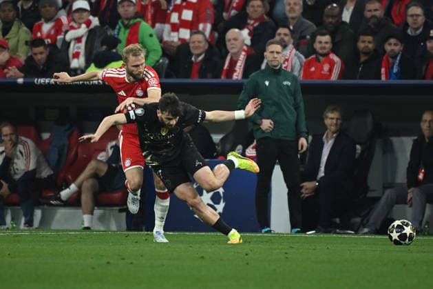 06 05 2026, xemx, Football UEFA Champions League 1 2 Final, FC Bayern Muenchen Paris St Germain v l Konrad Laimer FC Bayern Muenchen Khvicha Kvaratskhelia Paris St Germain Zweikampf, Aktion, action, battle for the ball DFL DFB REGULATIONS PROHIBIT ANY USE OF PHOTOGRAPHS as IMAGE SEQUENCES and or QUASI VIDEO Muenchen