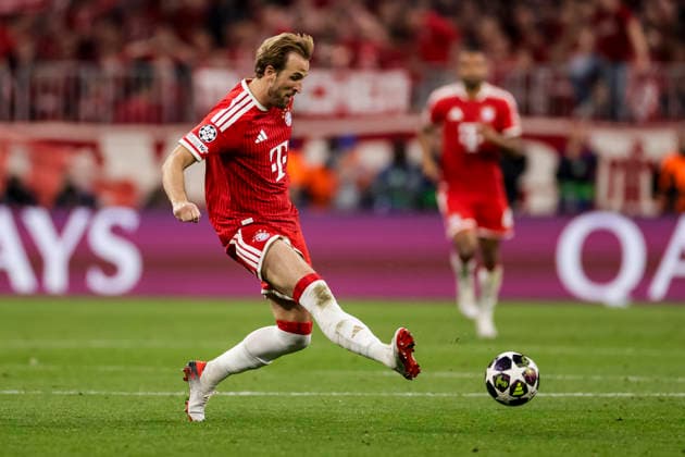 MUNICH, GERMANY - MAY 6: Harry Kane (FC Bayern Muenchen, 9) passes the ball during the UEFA Champions League Semi-Final between FC Bayern Muenchen vs Paris Saint-Germain at Allianz Arena at Semi-Finals 2nd leg of the UEFA Champions League on May 6, 2026 in Munich, Germany. Bavaria Germany Copyright: xSteffiexWunderlx