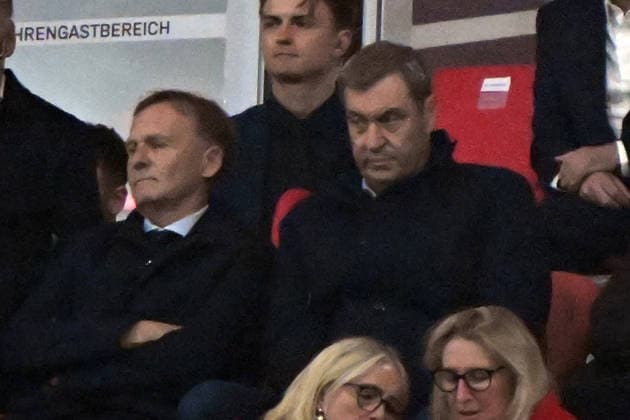 06.05.2026, xemx, Fussball UEFA Champions League 1 2 Finale, FC Bayern Muenchen - Paris St. Germain v.l. Hans-Joachim Watzke und Markus Söder (DFL DFB REGULATIONS PROHIBIT ANY USE OF PHOTOGRAPHS as IMAGE SEQUENCES and or QUASI-VIDEO) Muenchen