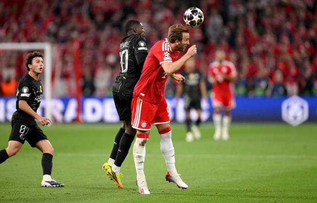 FOOTBALL CHAMPIONS LEAGUE SEASON 2025 2026 semi-final second leg 06 05 2026 FC Bayern Muenchen Paris Saint Germain Ousmane Dembele left, Paris Saint Germain v Harry Kane right, FC Bayern Muenchen